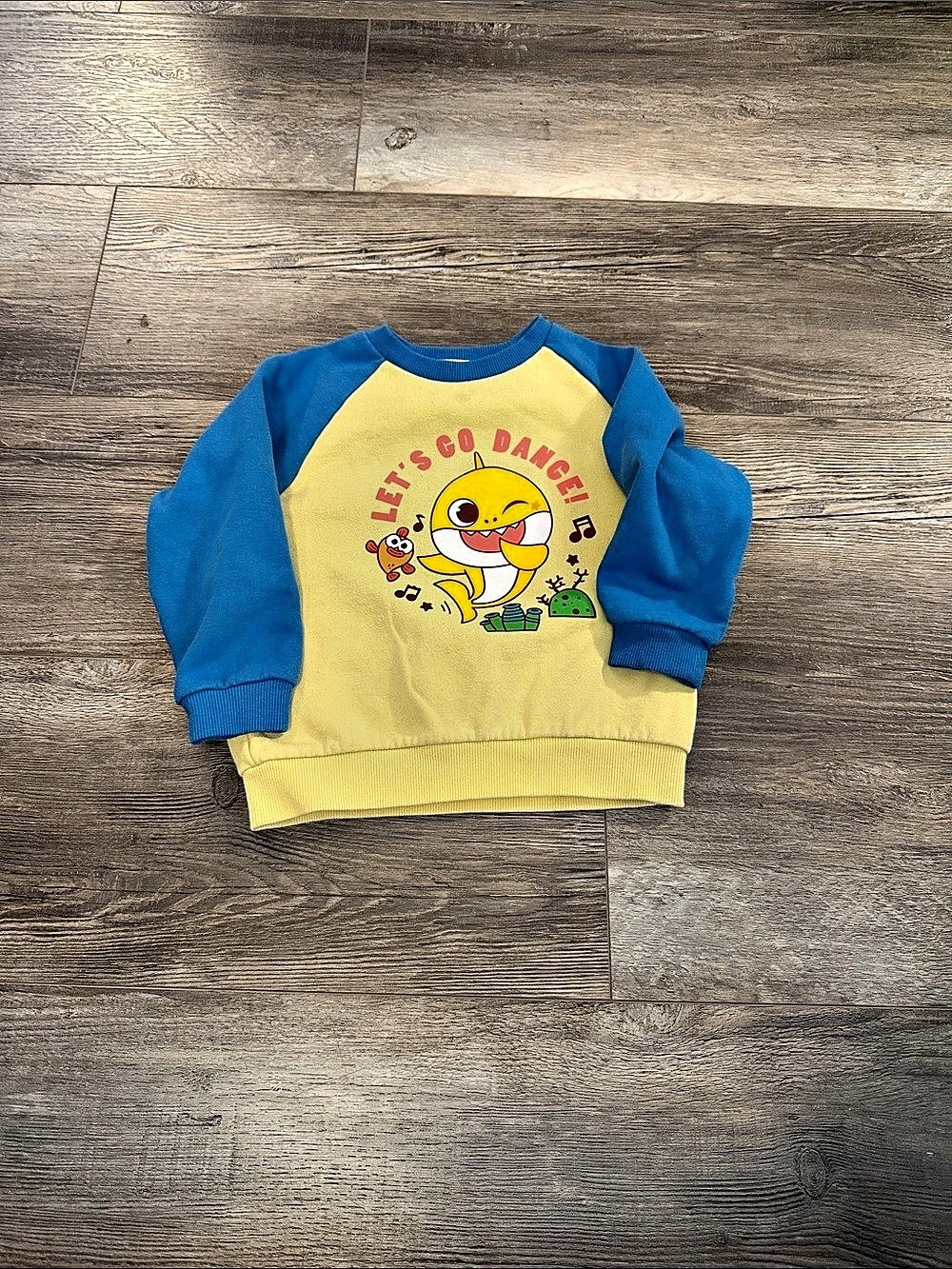 Baby Shark Boys 110 Blue & Yellow Sweatshirt